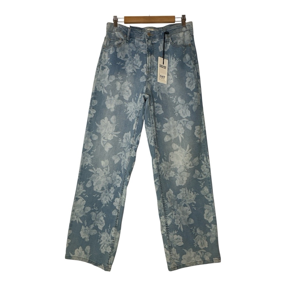 New OAT New York  Wide Leg Jeans Women's Size 28 Floral Festival Romantic